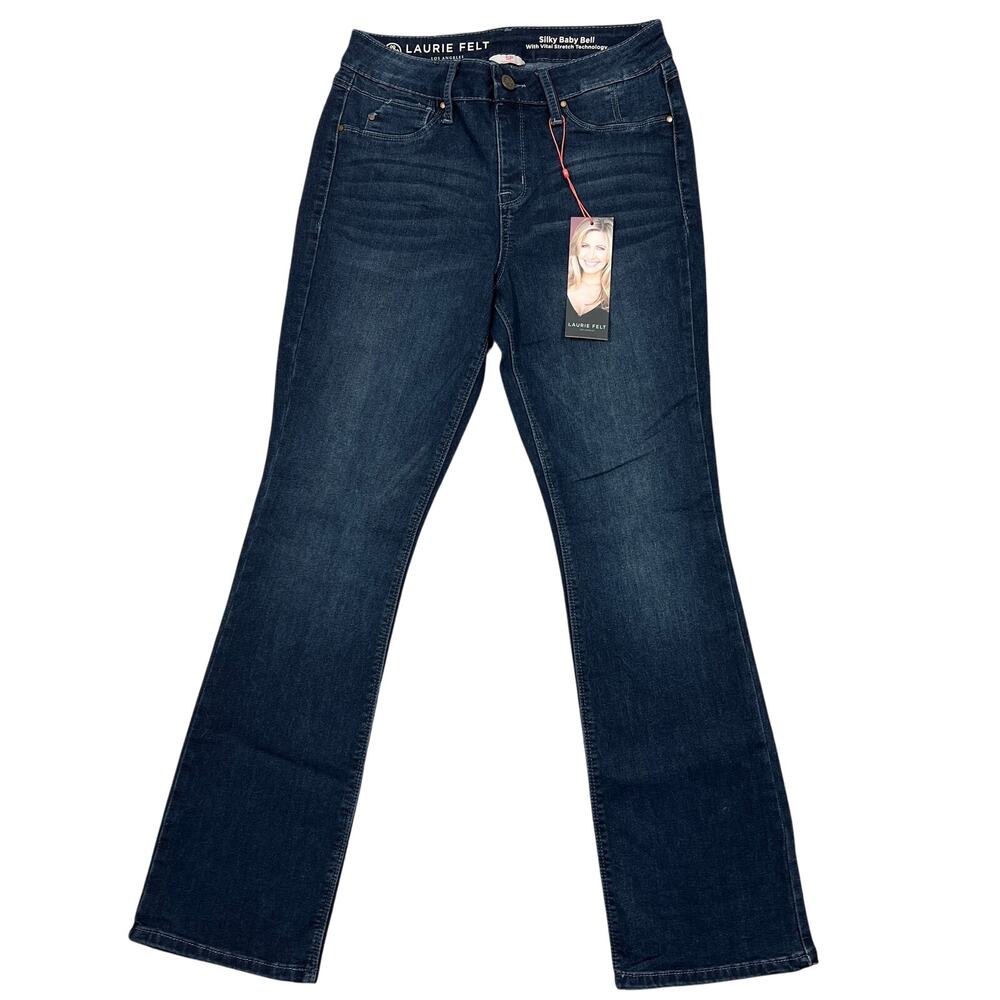 Laurie Felt Pull-On Silky Baby Bell Jeans Sz Small Petite Mid-Rise Bootcut NEW!